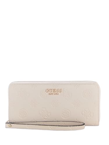 GUESS Carteira Laurel II com zíper grande, logotipo cinza-claro