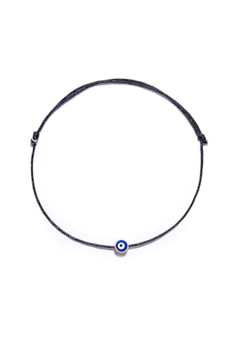 Dainty Enamel Evil Eye Bracelet - Friendship Bracelet - String Evil Eye Jewelry Mexican Bracelet Mal De Ojo Turco - Protection Bracelet - Luck Amulet for Women, Men, Family & Friends