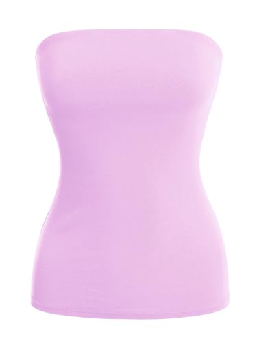 Image of MixMatchy Women's Stretchy Strapless Tube Top Y2K Bandeau Top