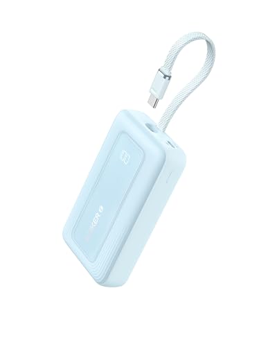 Anker Zolo Power Bank 20 000mAh 30W High-Speed Portable Charger with Built-In USB-C Cable Battery Pack For iPhone 17/17 Air/17 Pro/17 Pro Max/16 Series Galaxy and More (Blue 20000 mAh)