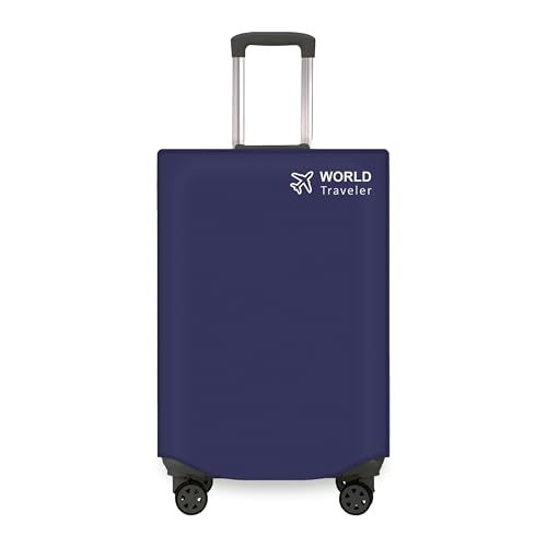 Image of Kraptick Non-Woven Luggage Cover - Waterproof, Dustproof, and Stretchable Luggage Protector Cover, Durable Non-Woven Luggage Case for Trolley Bags with Stretchable and Durable Design (Blue-20 Inch)