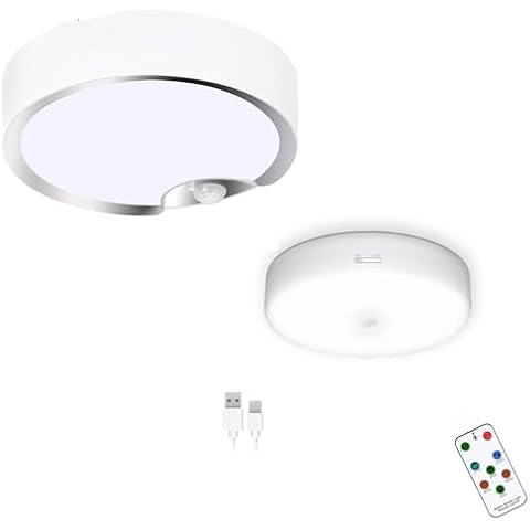 TOOWELL Battery Operated Motion Sensor Ceiling Light & Rechargeable Motion Sensor Light with Remote Cover