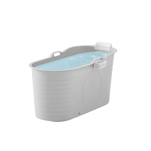 FlinQ - XXL Mobile Badewanne Erwachsene mit Badeaccessoires - 120 x 53.5 x...