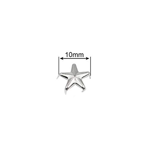 Trimming Shop 50 Pieces Star-Shaped Studs With Spikes - Hand Pressed Nail Head Rivets 10Mm Silver #TOP1
