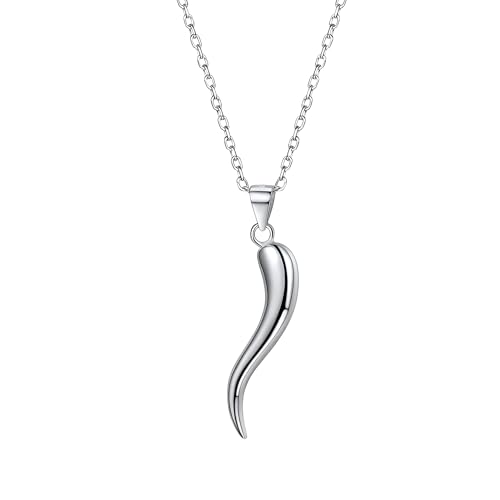 Collier en corne italienne en argent 925 idée cadeau talisman de protection femme et homme