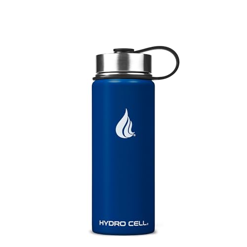 Image of HYDRO CELL Stainless Steel Insulated Water Bottle with Straw - For Cold & Hot Drinks - Metal Vacuum Flask with Screw Cap and Modern Leakproof Sport Thermos for Adults (Navy 18oz)