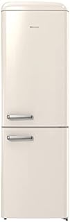 Hisense RB390N4RYDUK Retro Freestanding Fridge Freezer, Bright Beige