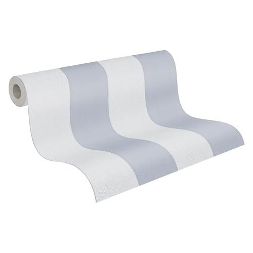 A.S. Création 397935 Papier peint intissé à rayures gris clair - Papier peint à rayures de qualité supérieure - 10,05 m x 0,53 m - Pour salon - Fabriqué en Allemagne