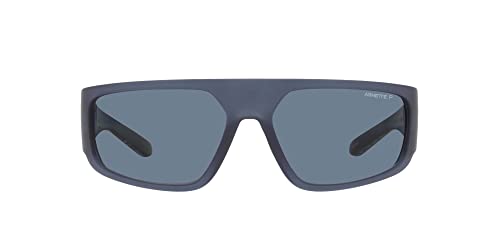 Arnette Men's AN4304 Heist 3.0 Rectangular Sunglasses, Matte Transparent Blue/Dark Blue Polarized, 63 mm