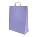 BIOZOYG Shopper di carta con manico piatto 80g 32x12x40cm I Sacchetti robusti di carta Kraft I Sacchetti regalo grandi per give away e party I 25 sacchetti di carta a fondo quadro violetto