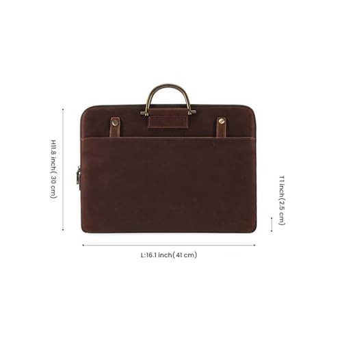 Vintage handbag crazy horse leather men's business handbag multifunctional computer bag light briefcase2