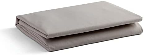 100% Cotton Percale Sheets Queen Size, 1 Flat Sheet- Crisp, Cool and Strong Bed Linen, Luxury Breathable Sheet, Silver