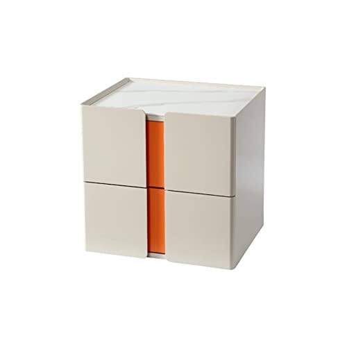 HASMI Night Stand Square Slate Bedside Table Bedroom Practical Bedside Table Paint Storage Drawer Safety Hardware Bedside Table Bedside Tables (Color : A)