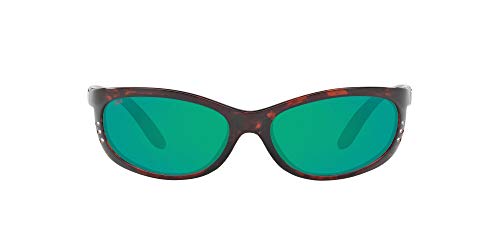 Costa Del Mar Men's Fathom Polarized Oval Sunglasses, Tortoise/Copper Green Mirrored Polarized-580P, 61 mm