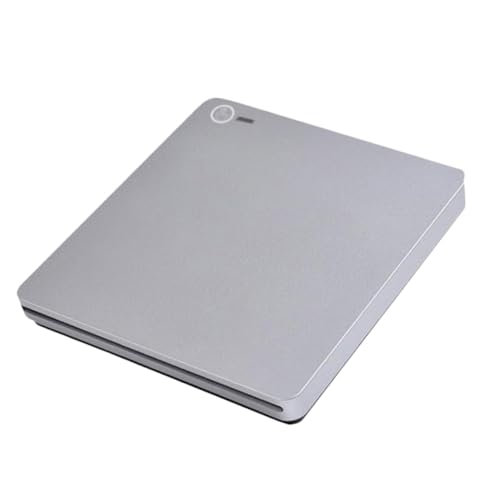 Unidad externa grabadora de CD USB tipo C portátil plateada