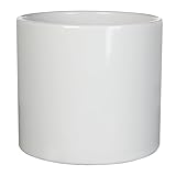 Annastore Keramik Blumen Übertopf ERA - Pflanztopf – Übertopf – Übertöpfe – Blumenübertöpfe - Blumentopf (Weiß, H 10 cm - Ø 12 cm)