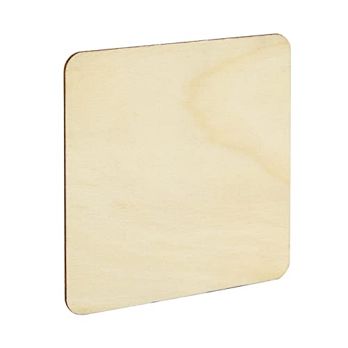 Juvale 4X4 Wooden Squares For Crafts, Unfinished Wood Cutouts With Rounded Corners For Diy Coasters (36 Pack) #TOP7