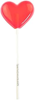 Sparko Sweets Red Heart Lollipops, Cherry Flavor, 24 Pieces, 2-Inch Diameter, Handcrafted in USA – Air-Sealed and Individually Wrapped for Freshness, Perfect for Parties and Gifts