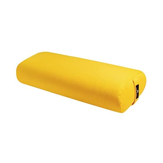 Hugger Mugger Standard Yoga Bolster - Sun - Firm Core with a Soft Surface, Rectangular Shape, Restorative Yoga, Handmade in The USA