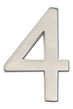 Architectural Mailboxes 3585SN-4  Brass 5-Inch Floating House Number 4, Satin Nickel