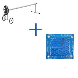 PACK MANTA TÉRMICA (COBERTOR TÉRMICO-CUBIERTA ISOTÉRMICA-TOLDO PARA PISCINA) DE 700 MICRAS REFORZADA CON POLIETILENO CON REFUERZO EN TODO EL CONTORNO (6x5m) + ENROLLADOR TELESCÓPICO DE 81mm.
