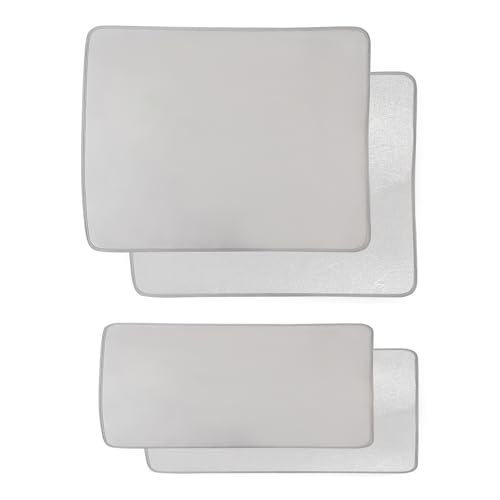 Image of BestEvMod Foldable Roof Sunshade Compatible with 2022-2026 Rivian R1S Accessories Upgraded Heat Reflective Tech Accessories Sunroof Reflective Sun Shade(Front+Rear Grey)