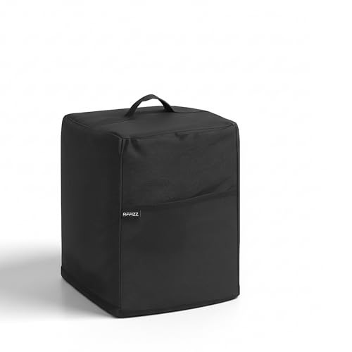 Image of Mixer Grinder Cover Free Size | Waterproof Dustproof Polyester Appliance Cover | Fits Most Mixers Up to 26 x 28 x 29 cm | With Front Storage Pocket & Easy Carry Handle (Black)