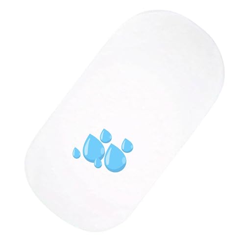 Sasma Home - Moses Basket Waterproof Mattress Protector to fit 35x75cm Mattress Noiseless Fully Elasticated Sides Terry Top Breathable Skirt Mosesbasket Protector