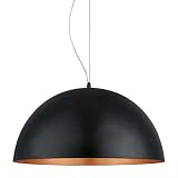 EGLO Pendelleuchte Gaetano 1, 1 flammige Hängelampe Industrial, modern, Hängeleuchte aus Stahl in Schwarz, Kupfer, Esstischlampe, Wohnzimmerlampe hängend mit E27 Fassung, Ø 53 cm