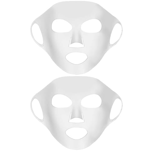 Xrten 2 Piezas Cubierta de Máscara Silicona, 3D Cubierta de Máscara Facial Máscara Facial de Silicona Reutilizable, Anti desprendimiento para Aplicar la Mascarilla