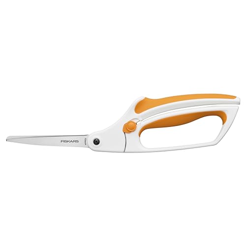 Fiskars Easy Action Fabric Scissors, Stainless Steel Blades for Precision Cuts, Spring-Assisted Bent Handle