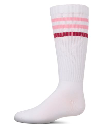 MeMoi Girls' TwoTone Varsity Stripe Knee High Socks