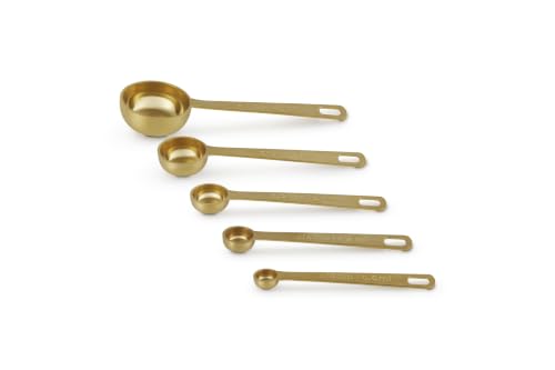 Image of Le Creuset Stainless Steel Measuring Spoons, Gold Finish, Set of 5