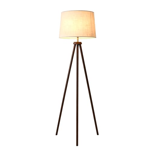 Lampadaire trépied vintage en lin idéal pour l'ambiance du salon