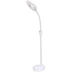 Lamparas Bebe Pie Pixier Lámpara Lupa Led, 16X Lámpara De Pie Soporte De Luz Fría Luz Led Lupa Iluminada Lente De Cristal Óptico Ajustable Para Tatuaje De Injerto Pestañas Belleza, Ayuda De Lect