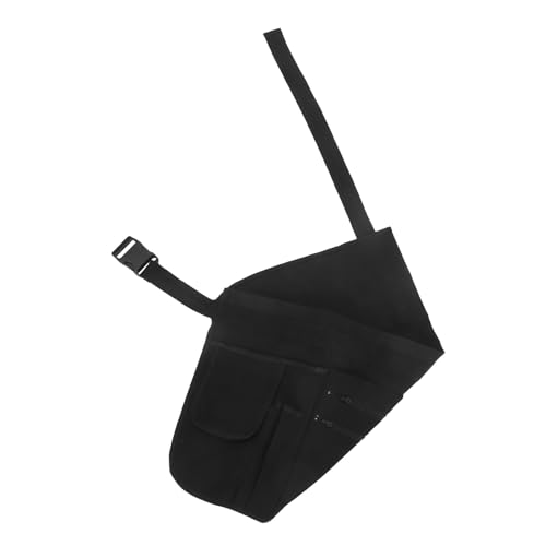 Tablier de service noir long en tissu Oxford avec poches multiples pour serveurs