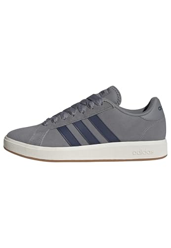 Adidas Grand Court Base 00s Shoes Chaussures Homme, Gris Trois Bleu Foncé et Blanc Cassé, 43 1/3 EU