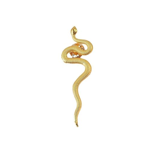 Image of Gothic Snake Brooch Pin - Thriller Animal Serpent Lapel Pin - Metal Punk Bending Creep Cobra Brooch for Women & Men - Suit & Coat Accessory