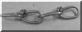 Size 3/0 Double Loop Chain. For #3 and larger traps 100 ft.