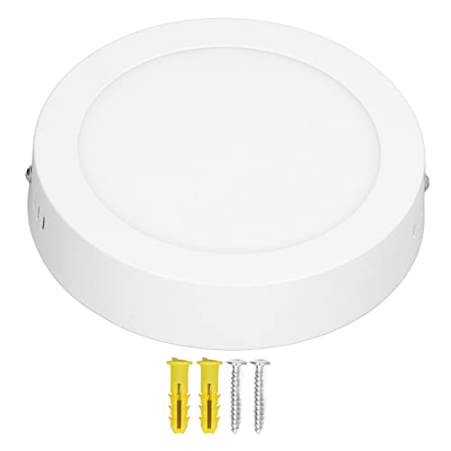 EOJDDPA Plafoniera LED 12W Alta luminosità Ultra sottile Montaggio ad incasso Luce diurna Lampade rotonde bianche per Bagno Ufficio Alluminio ABS Diametro 6,5 pollici