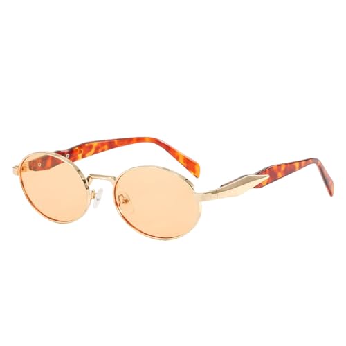 Lunettes de soleil ovales rétro avec monture fine et noire style punk chic