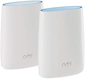 NETGEAR Orbi Tri-band Whole Home Mesh WiFi System with 3Gbps Speed (RBK50) – Router & Extender Replacement Covers Up to 5,000 sq. ft., 2-Pack Includes 1 Router & 1 Satellite White