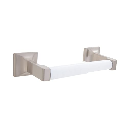 Image of Design House 539171 Millbridge Toilet Paper Holder Wall Mount - Bathroom Toilet Paper Holder, Classic Toilet Paper Roll Holder - Satin Nickel