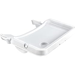 Tronas Hauck hauck Alpha Tray Bandeja Trona Bebe, Bandeja Bebe para Comer Compatible con Trona Evolutiva Alpha Plus y Beta Plus, Regulable y Extraible, Portavaso, Blanco
