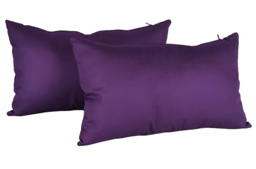 DiseLio | Fundas Cojines 30x50 Color Liso Violeta UVA - Juego 2 Fundas Cojín Sofá y Cama Almohadones Decorativos Tejido Fuerte Resistente Algodón y Poliéster Cremallera Oculta (30x50 Violeta)