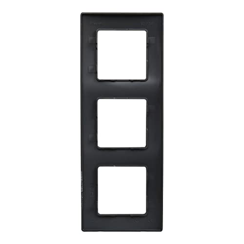 LEGRAND Rahmen mit 3 Elementen, Abdeckplatte für Mechanismus der Serie Niloé Monobloc, Schwarz, 396417