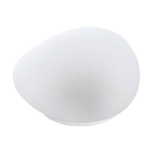 Eglo LED Solar Piedra Z_Solar, luz de suelo exterior, lámpara jardín, artefacto de plástico y vidrio blanca, piedra punto de luz cálida, 16,5 cm