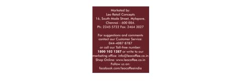 Image of Leo Coffee Top Blend Coffee, Pure Filter Coffee Powder, 500g, Pack of 2 (Fine Grind)