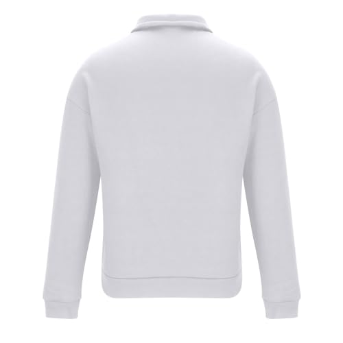 Cambkatl Men's 1/4 Zip Fleece Pullover Sweatshirt Stand Collar Quarter Zip Casual Loose Fit Drop Shoulder Tops3