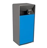 Cenicero comercial de acero al aire libre Bidone Raccolta para hoteles, diseño azul duradero, solución moderna de gestión de residuos para restaurantes y cafeterías